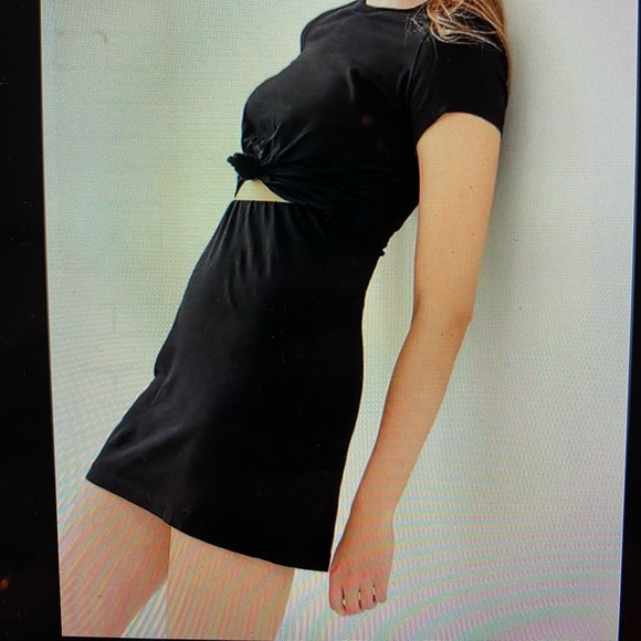 Silence & Noise Knotted Dress- Black - Picture 2 of 4